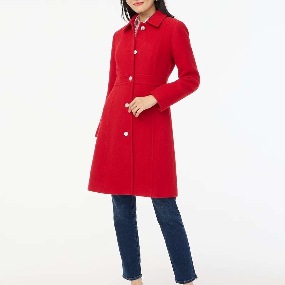 J.Crew Red Wool Lady Day Coat - NEW with Tags